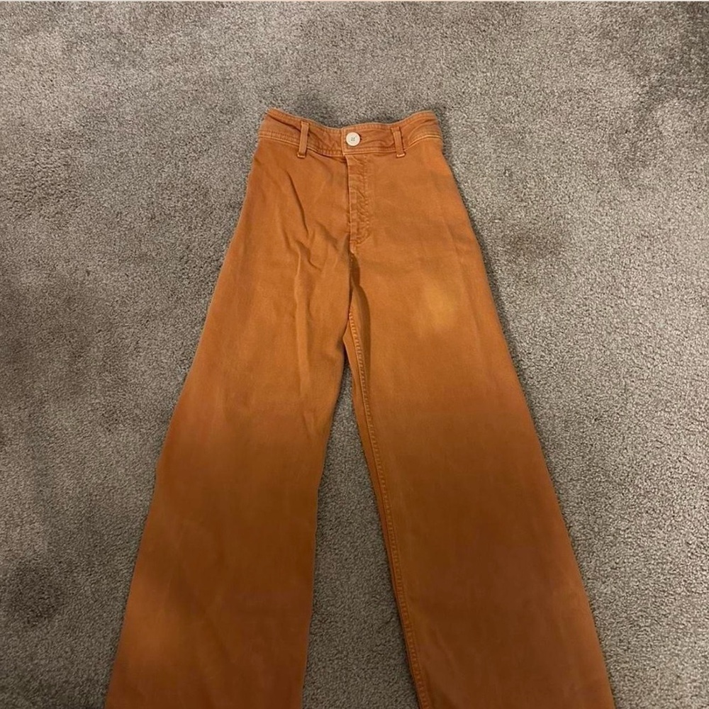 Zara Wide Leg Pants in Rust Orange